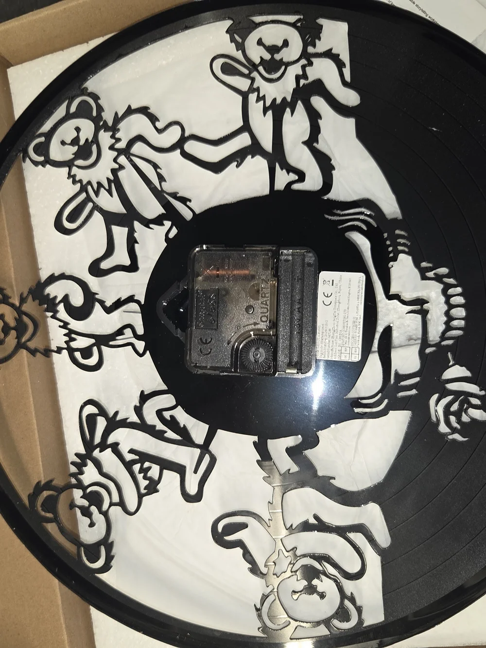 Black Grateful Dead Vinyl Clock Wall Decor